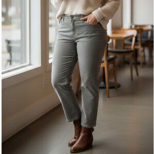 NWOT Lands' End Pants Women 14 Petite Gray Mid-Rise Straight Corduroy Pants